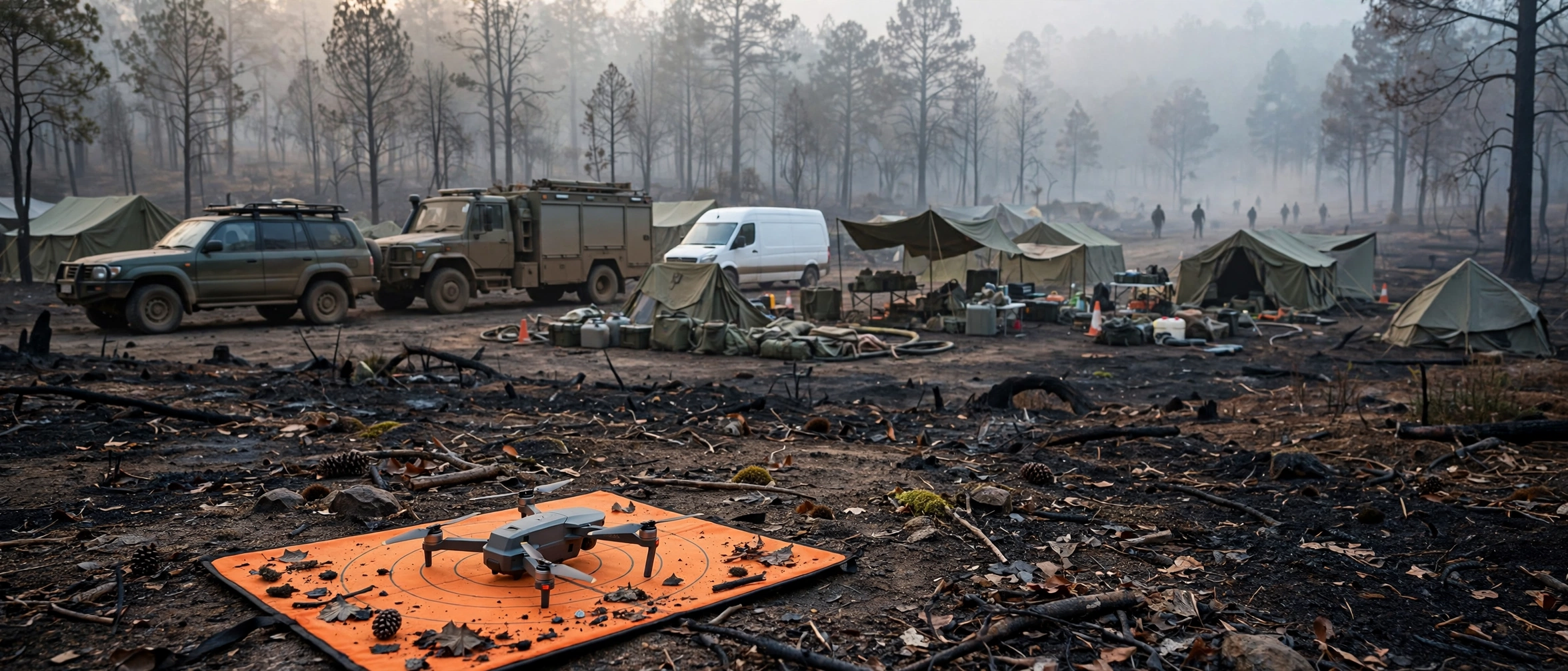 Search and rescue staging at dawn